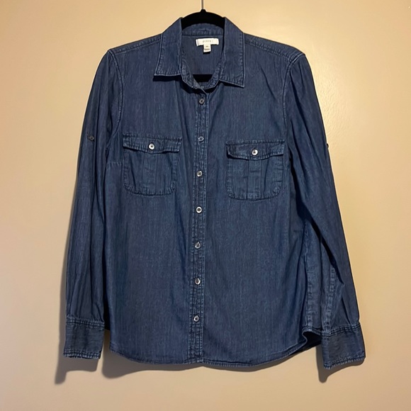 J. Crew Tops - J. Crew Dark Denim Blouse